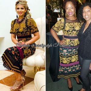 jacquin embroidered midi dress